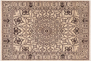handmade Geometric Kafkaz Chobi Ziegler Ivory Beige Hand Knotted RECTANGLE 100% WOOL area rug 8 x 10